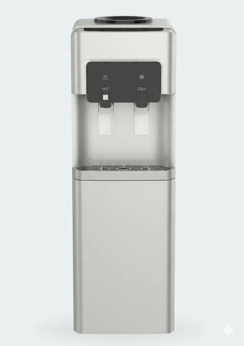 Dispenser platinado de pie con sistema empuja vaso